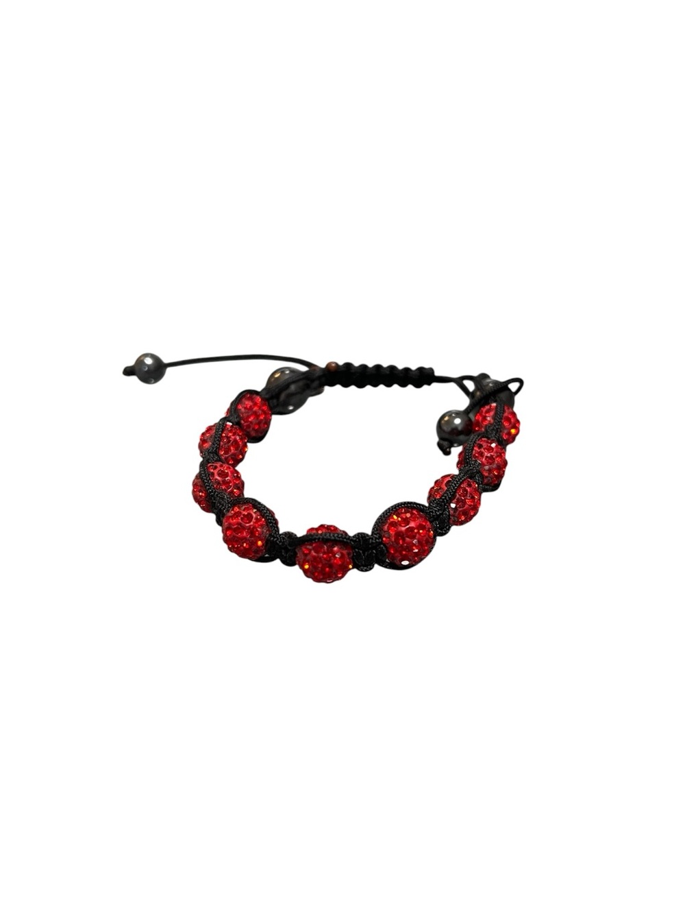 🤑5/$25 Adjustable Red Crystal Bead Macrame Bracelet